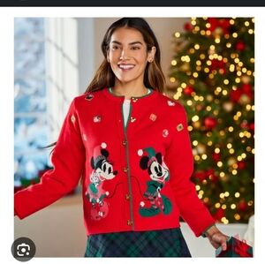 Mickey And Minnie Mouse Women's Christmas Sweater Size XL